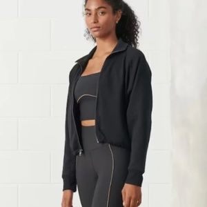 Abercrombie YPB neoKNIT Cinched Full-Zip Black Jacket - Small